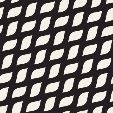 Vektör sorunsuz siyah ve beyaz dalgalı basit desen hatları. Geometrik arka plan