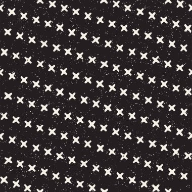 Elle çizilmiş çizgiler seamless grungy modeli. Soyut geometrik yinelenen kiremit doku siyah beyaz.