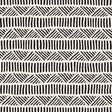 Kesintisiz geometrik doodle desen siyah ve beyaz. Adstract el çizilmiş çizgiler retro doku.