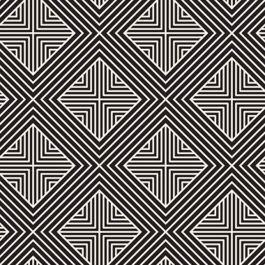 Vektör kusursuz desen. Modern stil soyut doku. Çizgili elementten geometrik fayanslar tekrarlanıyor