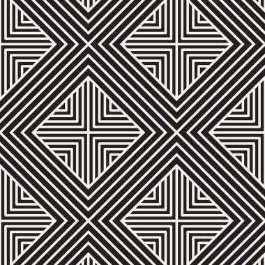 Vektör kusursuz desen. Modern stil soyut doku. Çizgili elementlerden geometrik fayanslar tekrarlanıyor