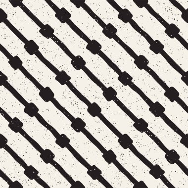 Elle çizilmiş seamless modeli. Arka plan siyah ve beyaz soyut geometrik şekiller. Vektör etnik tarzı doku.
