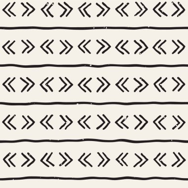 Elle çizilmiş seamless modeli. Arka plan siyah ve beyaz soyut geometrik şekiller. Vektör etnik tarzı doku.