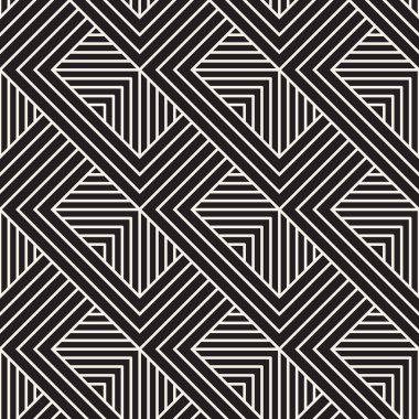 Vektör kusursuz desen. Modern stil soyut doku. Çizgili elementten geometrik fayanslar tekrarlanıyor 