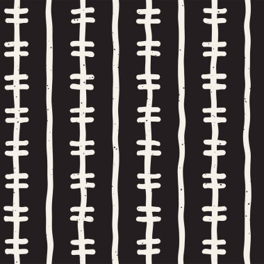 El çizimi pürüzsüz desen. Soyut geometrik şekiller arka plan siyah ve beyaz. Vektör etnik stil kirli dokusu.