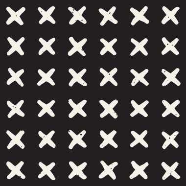 El çizimi pürüzsüz desen. Soyut geometrik şekiller arka plan siyah ve beyaz. Vektör etnik stil kirli dokusu.