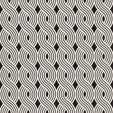 Vektör seamless modeli. Modern şık Soyut doku. Yinelenen gelen çizgili öğe geometrik çini dalgalı yuvarlak 