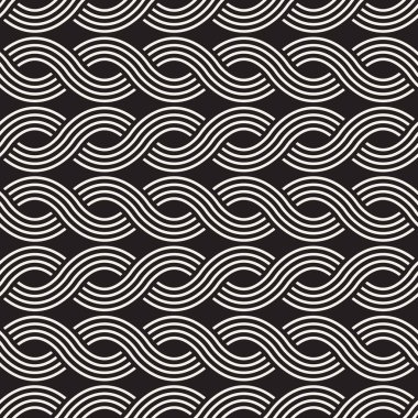 Vektör seamless modeli. Modern şık Soyut doku. Yinelenen gelen çizgili öğe geometrik çini dalgalı yuvarlak 