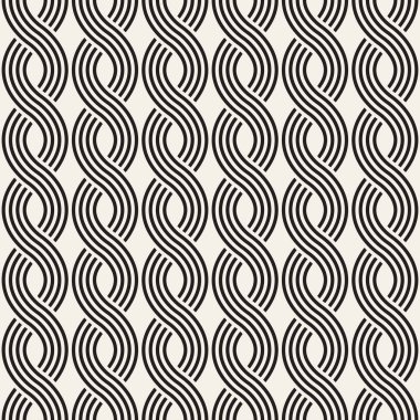 Vektör seamless modeli. Modern şık Soyut doku. Yinelenen gelen çizgili öğe geometrik çini dalgalı yuvarlak 
