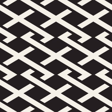 Vektör kusursuz desen. Modern stil soyut doku. Çizgili elementten geometrik fayanslar tekrarlanıyor 