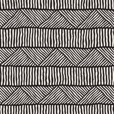 Kesintisiz geometrik doodle desen siyah ve beyaz. Adstract el çizilmiş çizgiler retro doku.