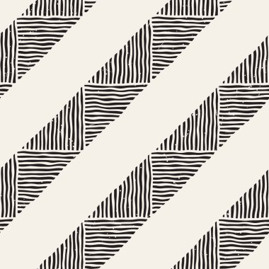 Kesintisiz geometrik doodle desen siyah ve beyaz. Adstract el çizilmiş çizgiler retro doku.