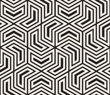 Vektör kusursuz desen. Modern stil soyut doku. Çizgili elementten geometrik fayanslar tekrarlanıyor
