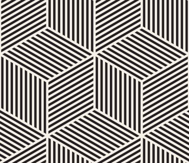 Vektör kusursuz desen. Modern stil soyut doku. Çizgili elementten geometrik fayanslar tekrarlanıyor