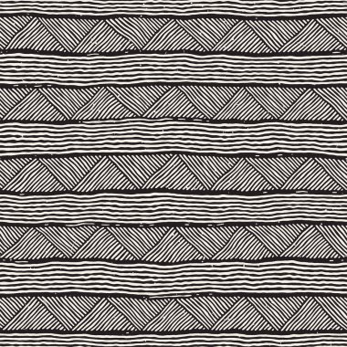 Kesintisiz geometrik doodle desen siyah ve beyaz. Adstract el çizilmiş çizgiler retro doku.