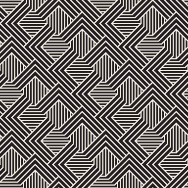 Vektör kusursuz desen. Modern stil soyut doku. Çizgili elementten geometrik fayanslar tekrarlanıyor