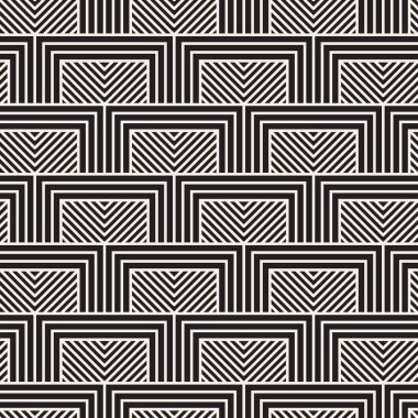 Vektör kusursuz desen. Modern stil soyut doku. Çizgili elementten geometrik fayanslar tekrarlanıyor