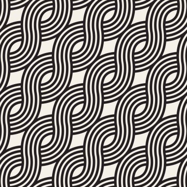 Vektör seamless modeli. Modern şık Soyut doku. Yinelenen gelen çizgili öğe geometrik çini dalgalı yuvarlak 