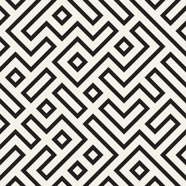Düzensiz labirent hat kafes. Geometrik arka plan tasarlamak. Vektör Dikişsiz siyah-beyaz desen.