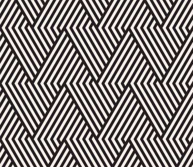 Vektör kusursuz desen. Modern stil soyut doku. Çizgili elementten geometrik fayanslar tekrarlanıyor