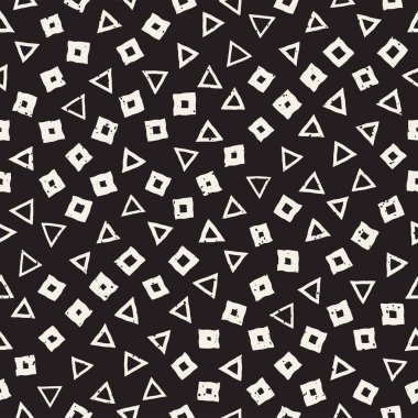 Elle çizilmiş siyah beyaz mürekkep soyut, pürüzsüz desen. Vektör stili grunge dokusu. Tek renkli geometrik dağınık şekiller boya fırça çizgileri