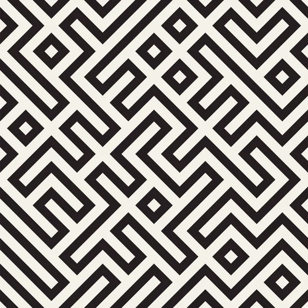 Nepravidelné Bludiště Čáry Mřížky Geometrické Pozadí Abstraktní Design Černé Bílé — Stockový vektor
