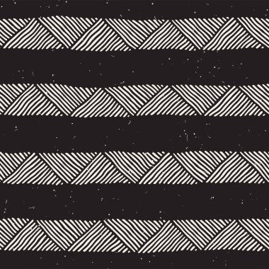 Kesintisiz geometrik doodle desen siyah ve beyaz. Adstract el çizilmiş çizgiler retro doku.