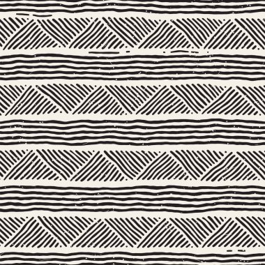 Kesintisiz geometrik doodle desen siyah ve beyaz. Adstract el çizilmiş çizgiler retro doku.