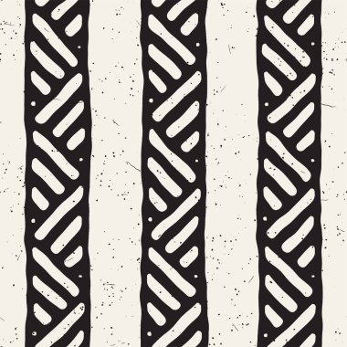 Kesintisiz geometrik doodle desen siyah ve beyaz. Adstract el çizilmiş çizgiler retro doku.