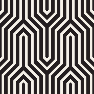 Vektör kusursuz desen. Modern stil soyut doku. Çizgili elementten geometrik fayanslar tekrarlanıyor