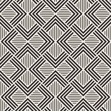 Vektör kusursuz desen. Modern stil soyut doku. Çizgili elementten geometrik fayanslar tekrarlanıyor