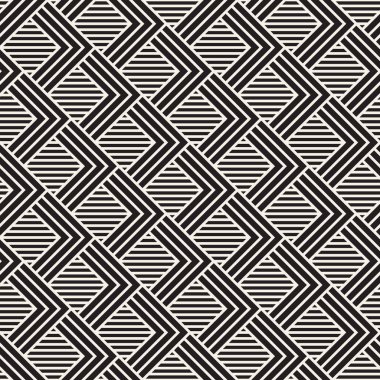 Vektör kusursuz desen. Modern stil soyut doku. Çizgili elementten geometrik fayanslar tekrarlanıyor