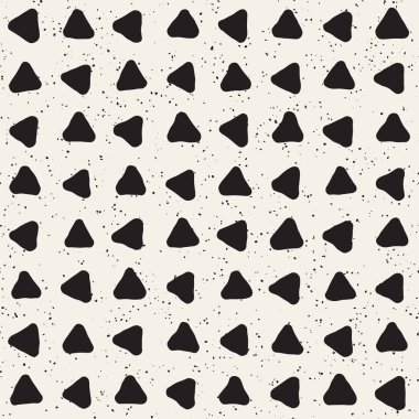 El çizimi pürüzsüz desen. Soyut geometrik şekiller arka plan siyah ve beyaz. Vektör etnik stil kirli dokusu.