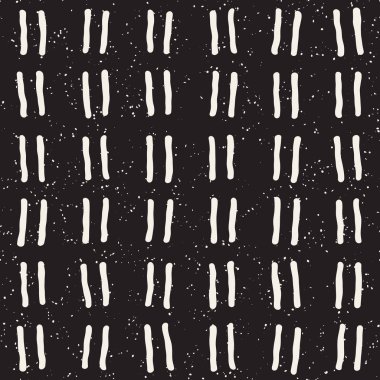 El çizimi pürüzsüz desen. Soyut geometrik şekiller arka plan siyah ve beyaz. Vektör etnik stil kirli dokusu.