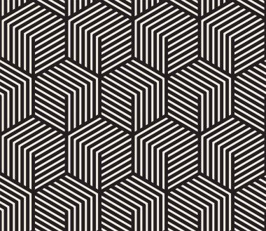 Vektör kusursuz desen. Modern stil soyut doku. Çizgili elementten geometrik fayanslar tekrarlanıyor