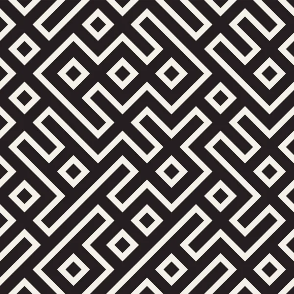 Düzensiz labirent hat kafes. Geometrik arka plan tasarlamak. Vektör Dikişsiz siyah-beyaz desen.