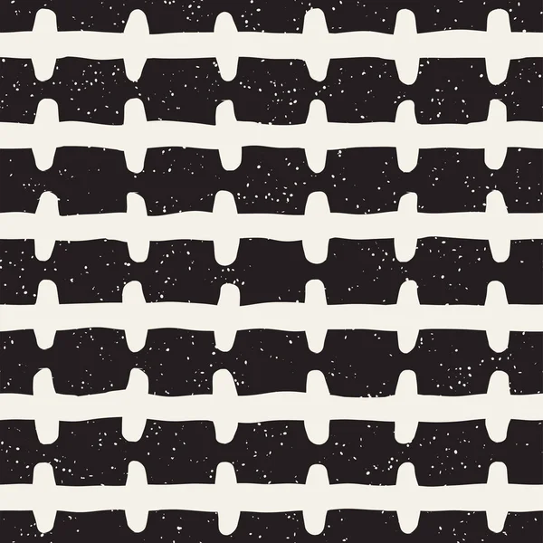 El çizimi pürüzsüz desen. Soyut geometrik şekiller arka plan siyah ve beyaz. Vektör etnik stil kirli dokusu.