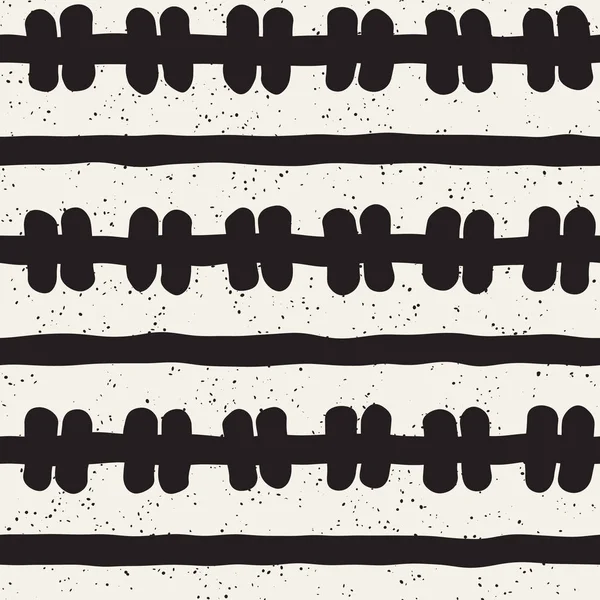 El çizimi pürüzsüz desen. Soyut geometrik şekiller arka plan siyah ve beyaz. Vektör etnik stil kirli dokusu.