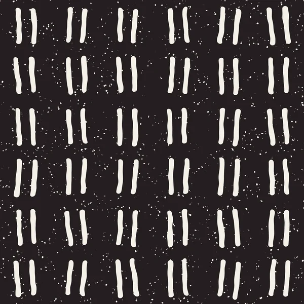 El çizimi pürüzsüz desen. Soyut geometrik şekiller arka plan siyah ve beyaz. Vektör etnik stil kirli dokusu.