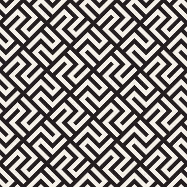 Vektör kusursuz desen. Modern stil soyut doku. Çizgili elementten geometrik fayanslar tekrarlanıyor