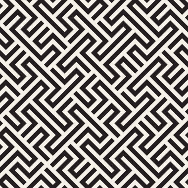 Vektör kusursuz desen. Modern stil soyut doku. Çizgili elementten geometrik fayanslar tekrarlanıyor