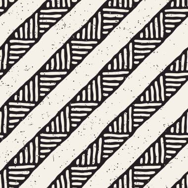 Kesintisiz geometrik doodle desen siyah ve beyaz. Adstract el çizilmiş çizgiler retro doku.