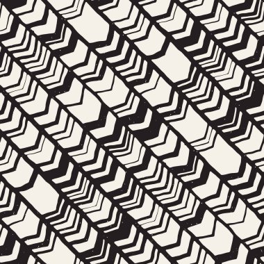 Dikişsiz el çekilmiş tarzı chevron desen siyah ve beyaz. Soyut vektör grungy arka plan