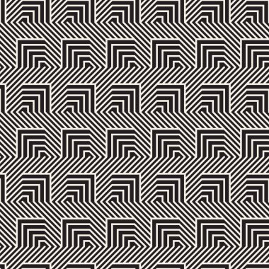 Vektör kusursuz desen. Modern stil soyut doku. Çizgili elementten geometrik fayanslar tekrarlanıyor