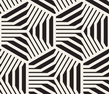 Vektör kusursuz desen. Modern stil soyut doku. Çizgili elementten geometrik fayanslar tekrarlanıyor