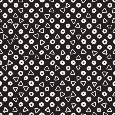Elle çizilmiş siyah beyaz mürekkep soyut, pürüzsüz desen. Vektör stili grunge dokusu. Tek renkli geometrik dağınık şekiller boya fırça çizgileri