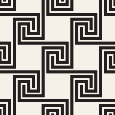 Vektör kusursuz desen. Modern stil soyut doku. Çizgili elementten geometrik fayanslar tekrarlanıyor