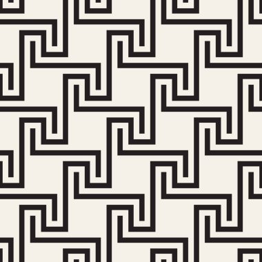 Vektör kusursuz desen. Modern stil soyut doku. Çizgili elementten geometrik fayanslar tekrarlanıyor