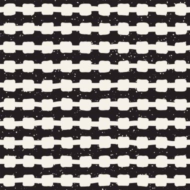 El çizimi pürüzsüz desen. Soyut geometrik şekiller arka plan siyah ve beyaz. Vektör etnik stil kirli dokusu.