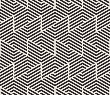 Vektör kusursuz desen. Modern stil soyut doku. Çizgili elementten geometrik fayanslar tekrarlanıyor